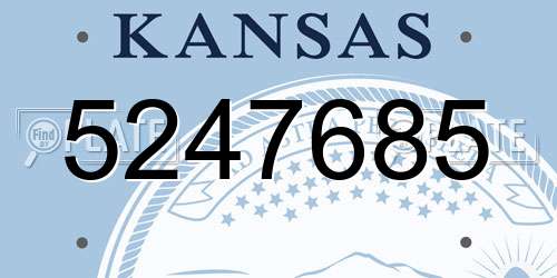 5247685 Kansas License Plate