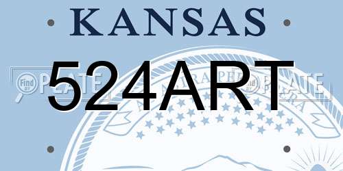 524ART Kansas License Plate