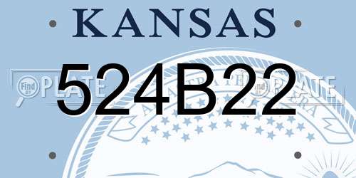 524B22 Kansas License Plate