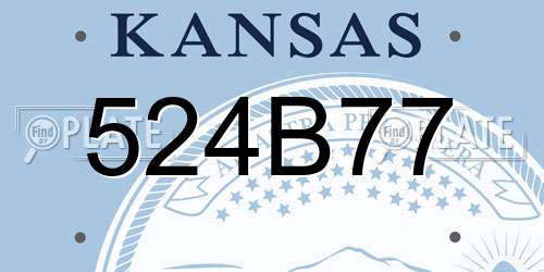 524B77 Kansas License Plate