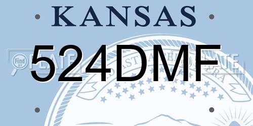524DMF Kansas License Plate