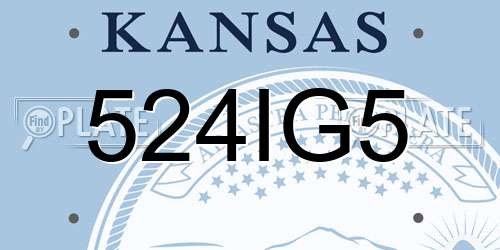 524IG5 Kansas License Plate