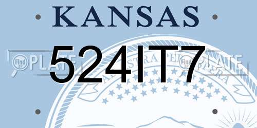 524IT7 Kansas License Plate