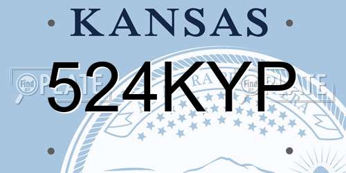 524KYP Kansas License Plate