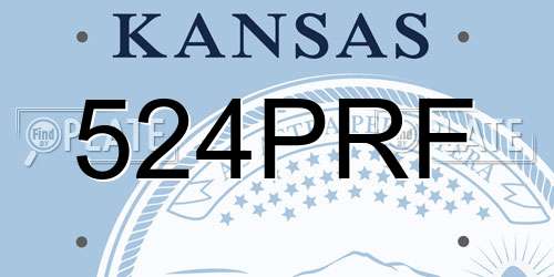 524PRF Kansas License Plate