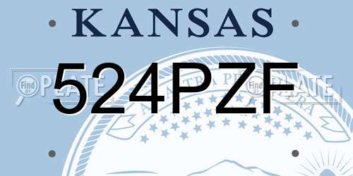 524PZF Kansas License Plate