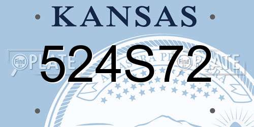 524S72 Kansas License Plate