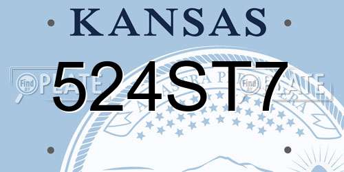524ST7 Kansas License Plate