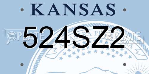 524SZ2 Kansas License Plate