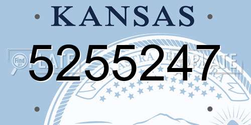 5255247 Kansas License Plate