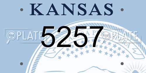 5257 Kansas License Plate
