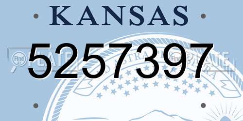5257397 Kansas License Plate