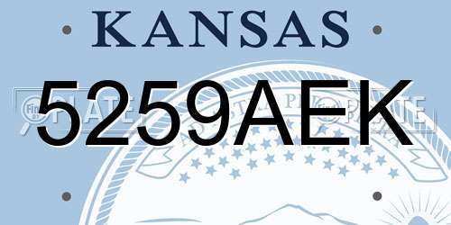 5259AEK Kansas License Plate