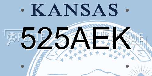 525AEK Kansas License Plate