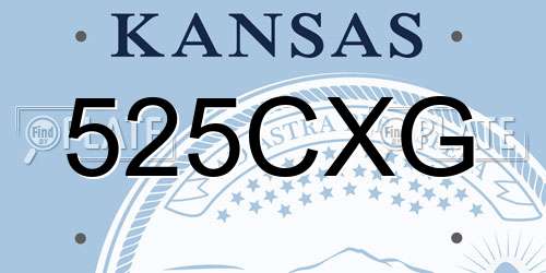 525CXG Kansas License Plate