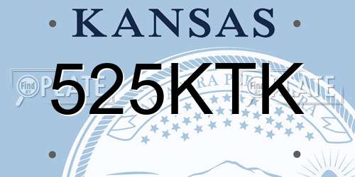 525KTK Kansas License Plate