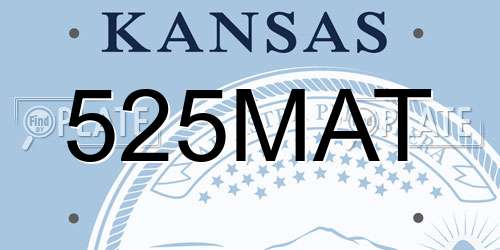 525MAT Kansas License Plate