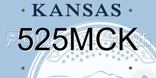 525MCK Kansas License Plate