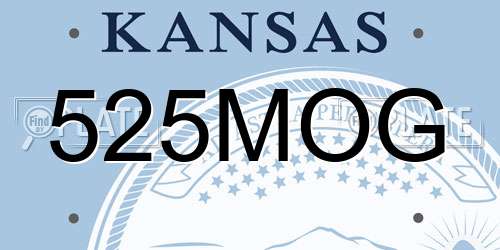 525MOG Kansas License Plate