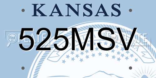525MSV Kansas License Plate