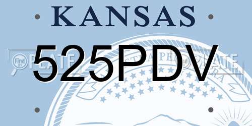 525PDV Kansas License Plate