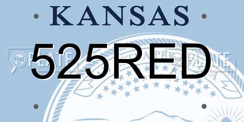 525RED Kansas License Plate