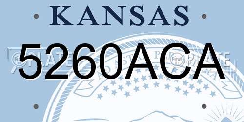 5260ACA Kansas License Plate