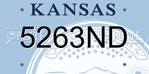 5263ND Kansas License Plate