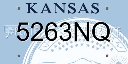 5263NQ Kansas License Plate