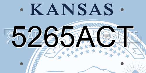 5265ACT Kansas License Plate