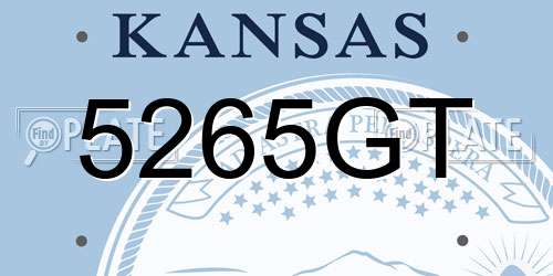 5265GT Kansas License Plate