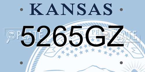 5265GZ Kansas License Plate