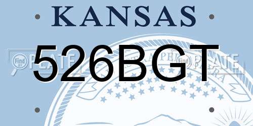 526BGT Kansas License Plate
