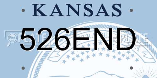 526END Kansas License Plate
