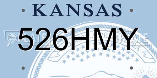 526HMY Kansas License Plate