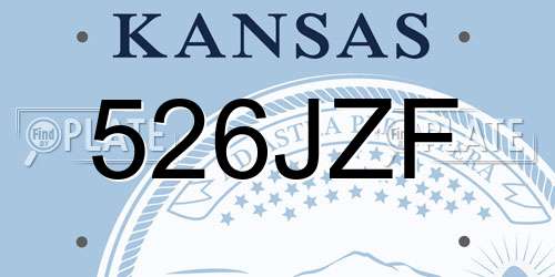 526JZF Kansas License Plate