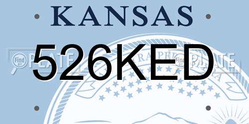 526KED Kansas License Plate