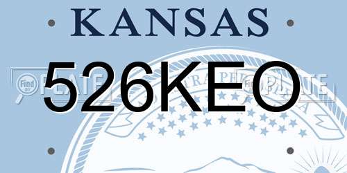 526KEO Kansas License Plate