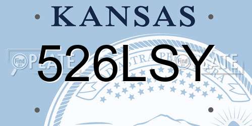 526LSY Kansas License Plate