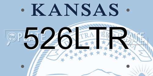 526LTR Kansas License Plate