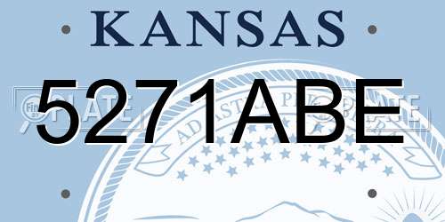 5271ABE Kansas License Plate