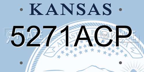 5271ACP Kansas License Plate