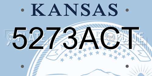 5273ACT Kansas License Plate