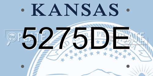 5275DE Kansas License Plate