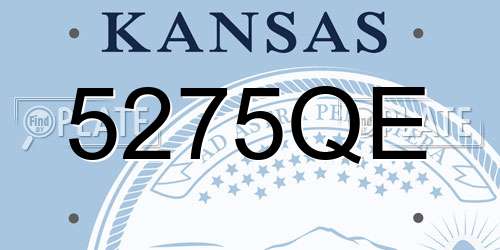 5275QE Kansas License Plate