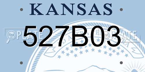 527B03 Kansas License Plate