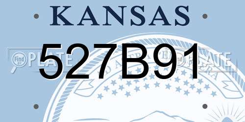 527B91 Kansas License Plate