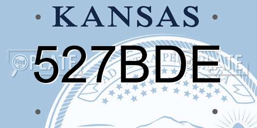 527BDE Kansas License Plate