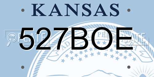 527BOE Kansas License Plate