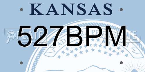 527BPM Kansas License Plate